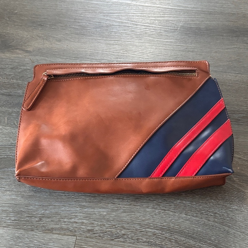BP. Stripe Faux Leather Clutch